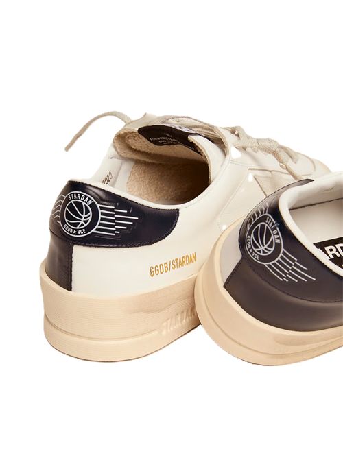 Stardan Uomo con stella in suede grigio ghiaccio e talloncino blu Golden Goose | GMF00128F00056710509 WHITE/ICE/BLUE